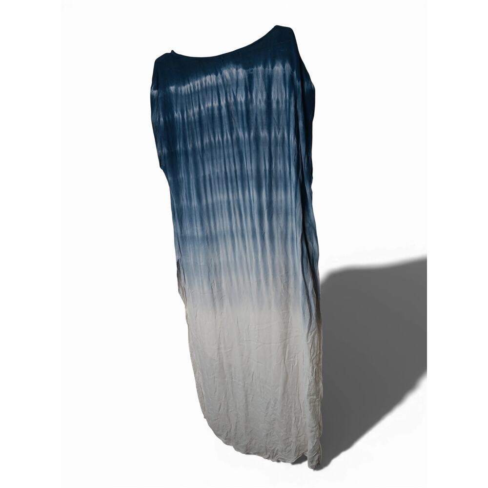 Cloth & Stone Blue Ombre Tie Dye Maxi Tank Dress L Oversized Made USA Boho - Picture 12 of 15